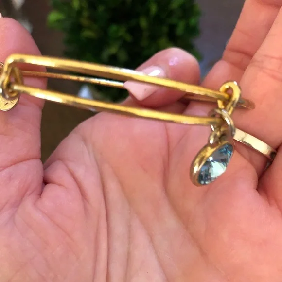 Alex and Ani gold and blue crystal bracelet - Picture 3 of 3